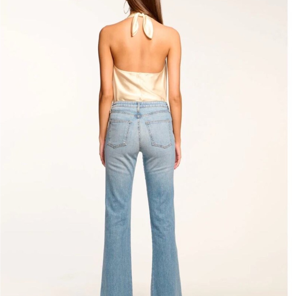 Ramy Brook Light Wash Blue High-Rise Flared Jeans - Picture 2 of 7